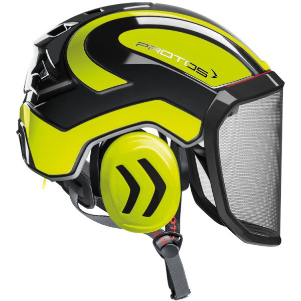 贈与 Protos GmbH Integral Arborist Helmet Hi-Viz Yellow Carbon 並行輸入品